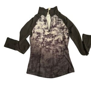 Adidas Techfit Women's Black and Gray Quarter-Zip Pullover